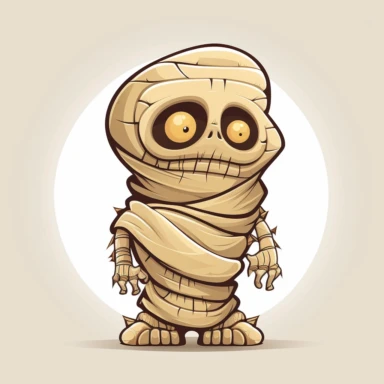 Halloween character , Mummie, clipart,on white background