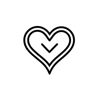Simple heart clipart, minimalist one line black lineart with white background, hand drawn style