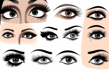 real eye lashes on a white background in silhouette style white background, fake eyelashes svg clipart, negative space + Sharp + realistic, photo realistic, cinematic, symmetrical, high detail,