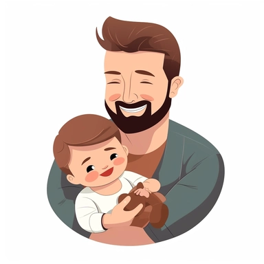 Father Clipart, Dad Clipart, Daddy Clipart, Father's Day Clipart, Father and Baby Clipart, Father Vector, Dad and Baby Boy, Super Dad, Cute
