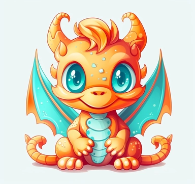 dragon mr dragon print svg clipart, dragon kawaii clipart, cute dragon clipart, in the style of light red and beige, hyperbolic expression, characterized animals, orange and aquamarine, squiggly line style, toy-like proportions, shiny eyes