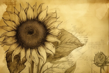 vintage sunflower clipart for psd, in the style of gabriel pacheco, wallpaper, pencil sketch, uhd image, alfred kelsner, lyrical, calculated