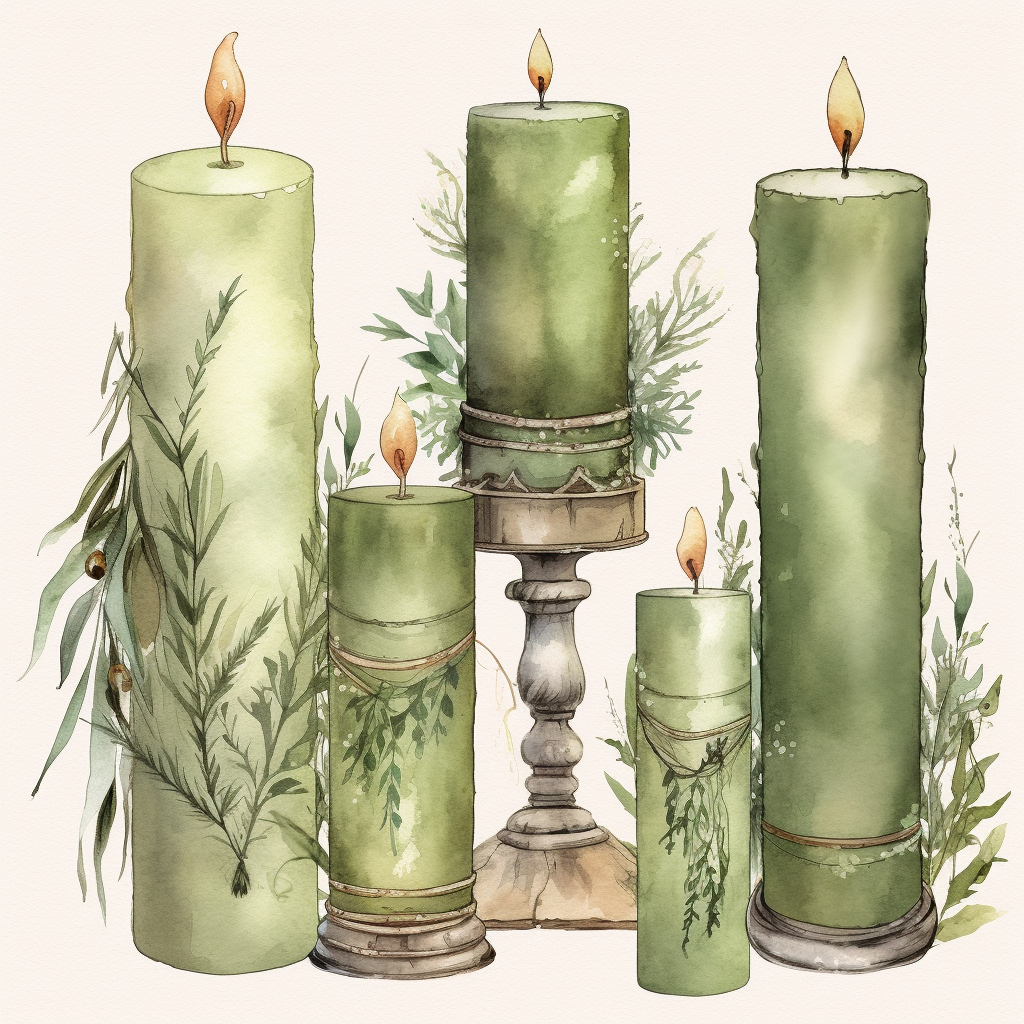 green candle cliparts