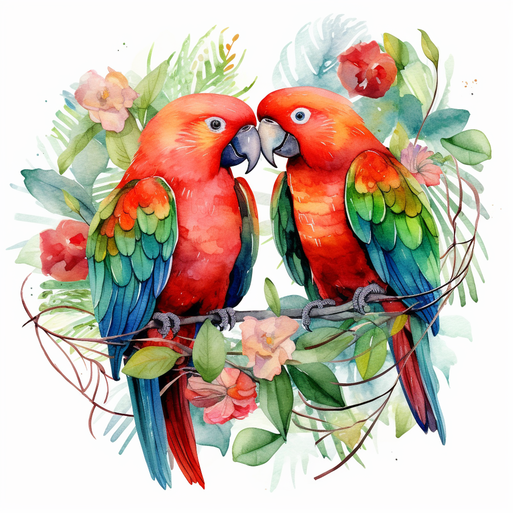 green parrot cliparts