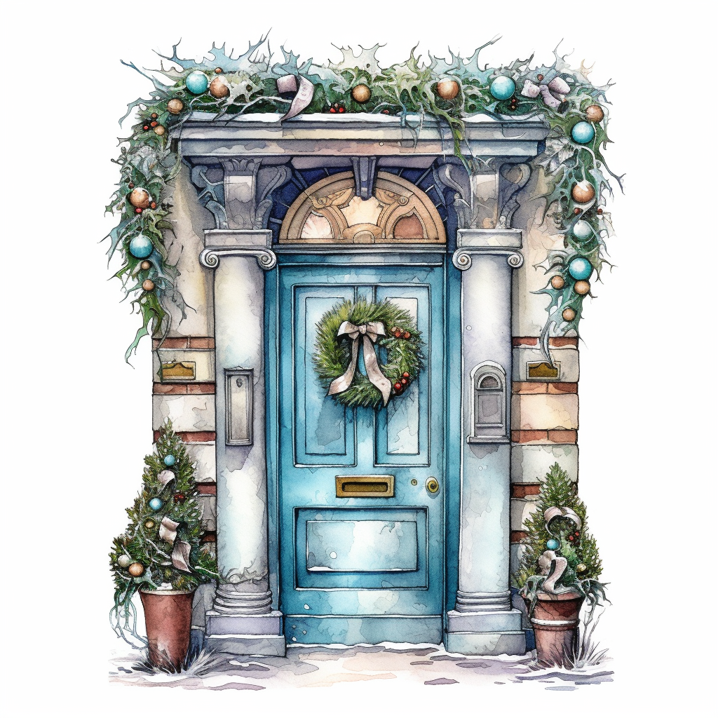 christmas door cliparts