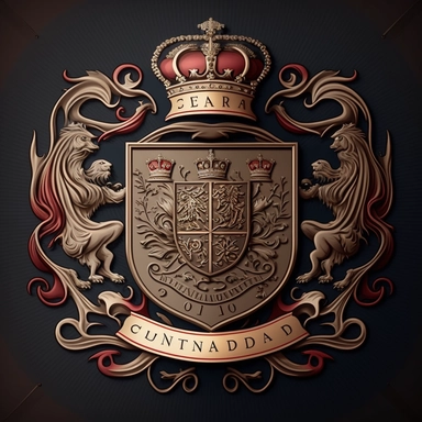 Create a clipart of an emblematic royal seal with intricate heraldic designs, such as a coat of arms or a stylized monogram. This clipart can symbolize the official stamp of authority and authenticity for the coronation