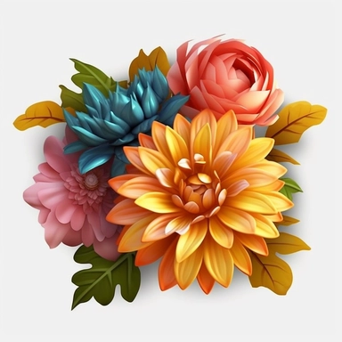 ultra realistic 3d flower clipart