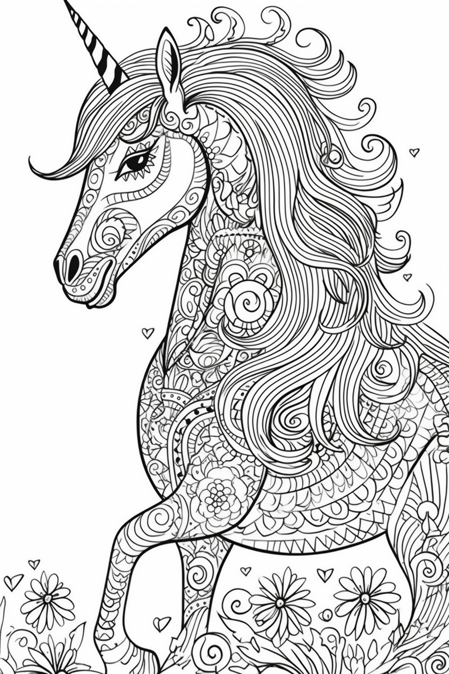 cute unicorn playing depicted in the style of clipart, white background ...