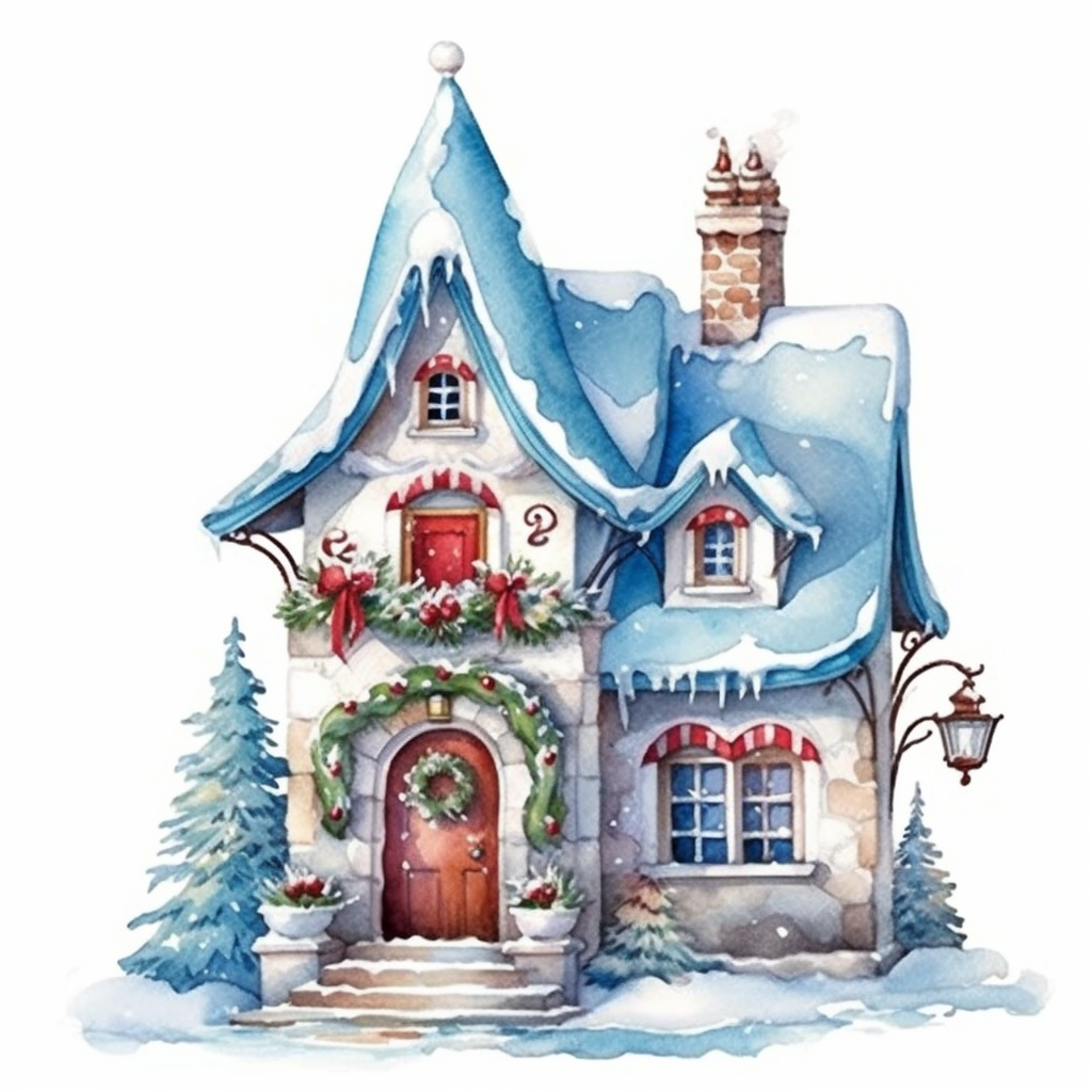 christmas house clipart