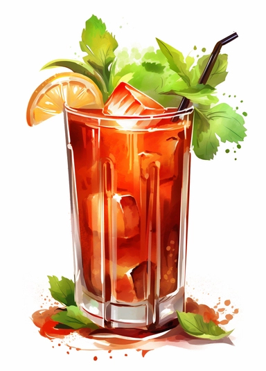 drink illustration by adams s, white background clipart, cocktail, bloody mary, creative