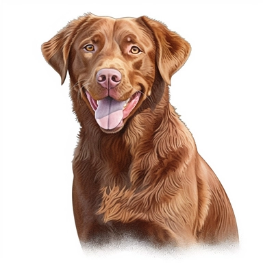 illustration of Chesapeake Bay Retriever dog clipart, isolated, white background