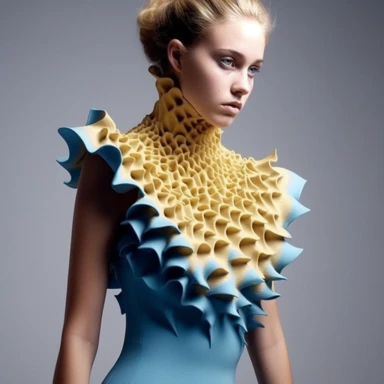 Look at the work of fashion designer Danit Peleg, who is known for her 3D creations. Describe the general appearance of your creations, including the design, colors and finishes used. Analyze how 3D printing technology is used to create your pieces and how this affects their overall aesthetic. Watch how textures and details are incorporated into his creations, as well as how three-dimensional structure is used to create unique shapes. Also consider how the clothes created by Peleg are wearable a