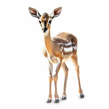 gazelle safari baby animal photorealistic clipart,on white background