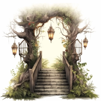 forest gate white background clipart