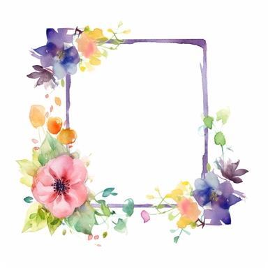 watercolor clipart of single frame, single design, 8k