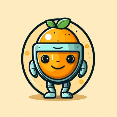 a circular logo, a mango robot, vector, clipart
