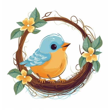 cute bird clipart for a baby bedroom