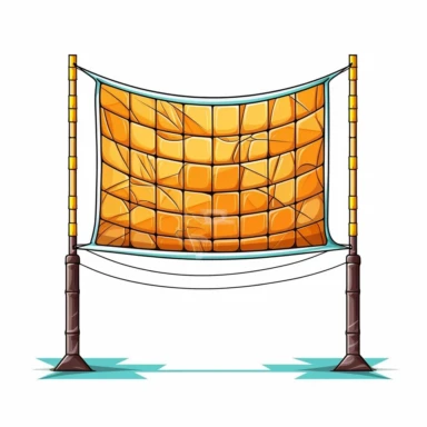 cartoon clipart of volley ball net, isolated on a white background, vector
