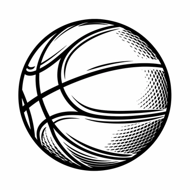 basketball clipart grayscale only ball easy coloring page