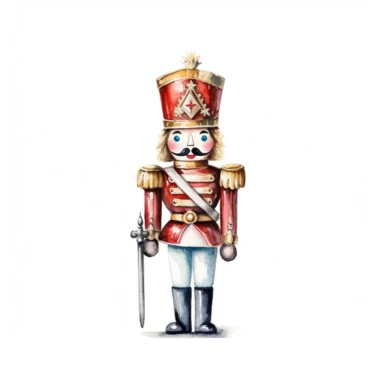 nutcracker illustration soft watercolour high resolution white background clipart