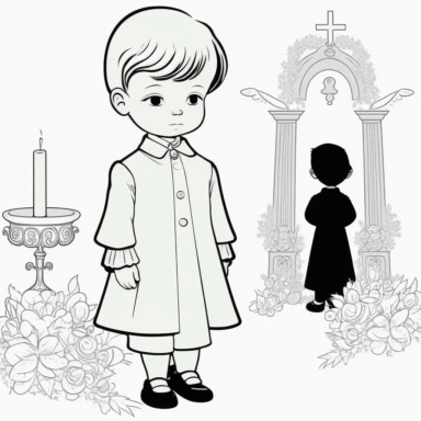 accurate First Holy Communion Pictures, kids, vector pictures, black and white, black outline, clipart, white background