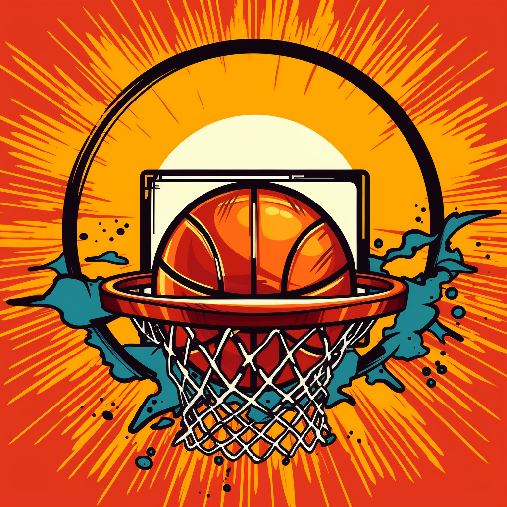 basketball and hoop clipart