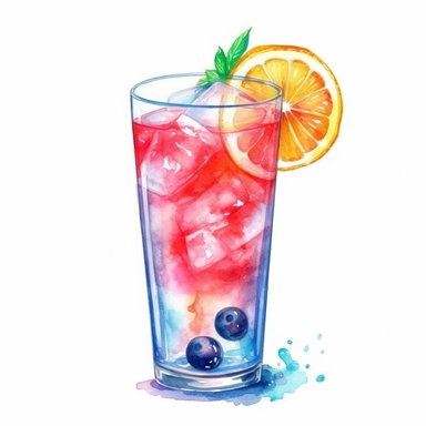 watercolor coctail tom collins clipart