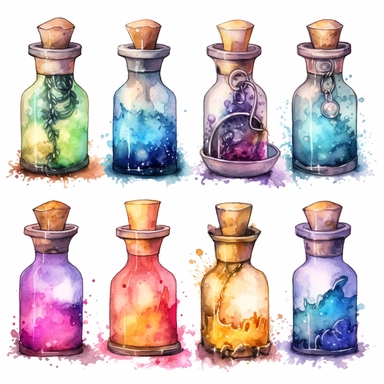 watercolour clip art Harry Potter vial of dreams