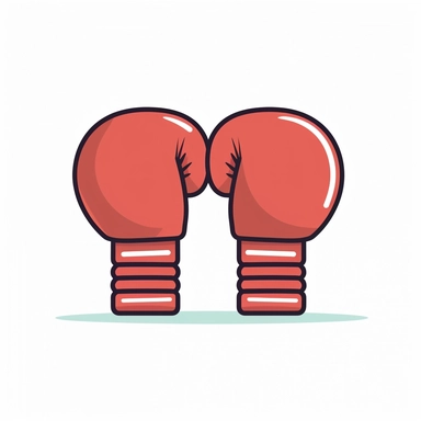 simplified clipart drawing of boxing gloves, white background