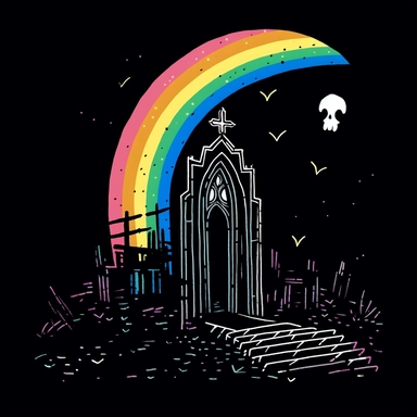 a very simple graphic design vector, outline, lineart, simple, goth, emo, alt, bold, logo, clip art, simple, negative space, lineart, flat, plain, single line, ink, sharpie, glow, stamp, graphic design watercolor, holographic opalescent iridescent graphic design, alternative, grunge, church graveyard