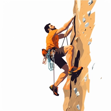 rock climbing clipart, white background