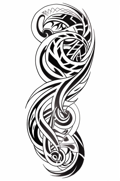 Tribal Armband: A simple or elaborate tribal armband tattoo, encircling your upper arm, representing unity, protection, or a personal milestone. Tribal Dragon: A fierce and dynamic tribal dragon tattoo, symbolizing strength, wisdom, and good fortune, anime style black and white full page pattern coloring page for kids, isolated, black and white, line art, printable outline art, thin lines, digital art, clip art, isolated, anime style, full page, award winning art