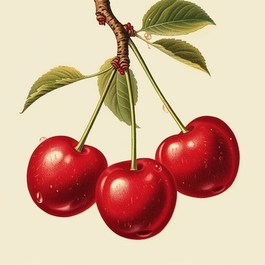 Cherries Digital Download, Vintage, Clipart, DIY Crafts, Fruit Design, Food, PNG, JPG, Kitchen Wall Art, Fruit on a limb