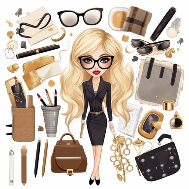 Planner Girl Clipart Png Instant Download, Boss Babe, Illustration, Planner Stickers, Girl Boss Clipart, beauty therapist, lash artist, make up artist, illustration, realistic, Boss Lady, fashion, modern women, entreprenuer, Boss Lady PNG Female Entrepreneur Clipart Business Women Clipart, Asian women, blonde hair, Fashion, heels, designer purse