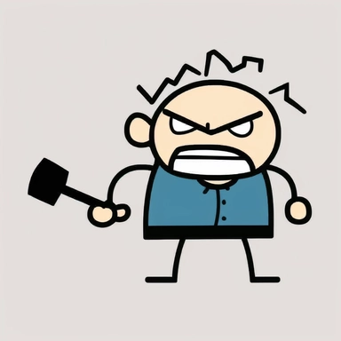 angry stick figure clipart