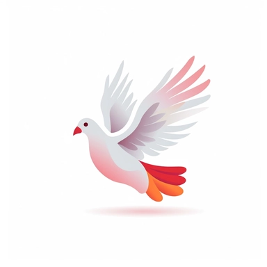 adorable simple pentecost dove clipart, white background