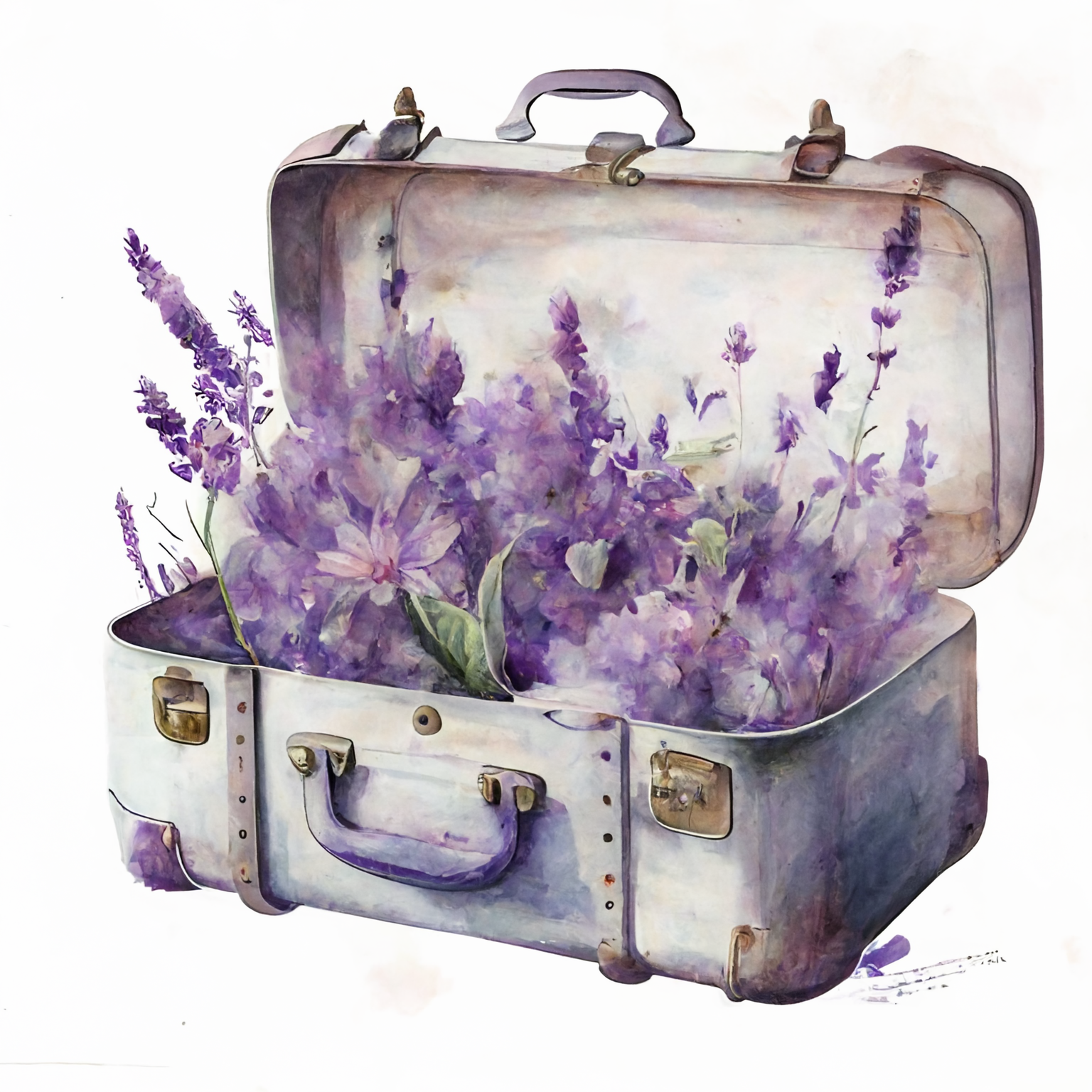 open suitcase clipart