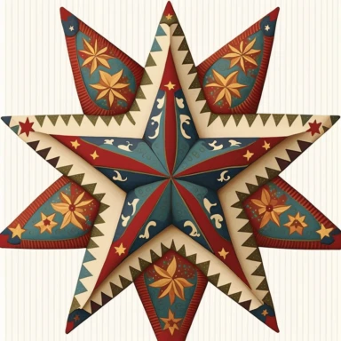 folk art star clipart art