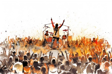 concert+crowd , highly detailed, isolated on white, clipart,