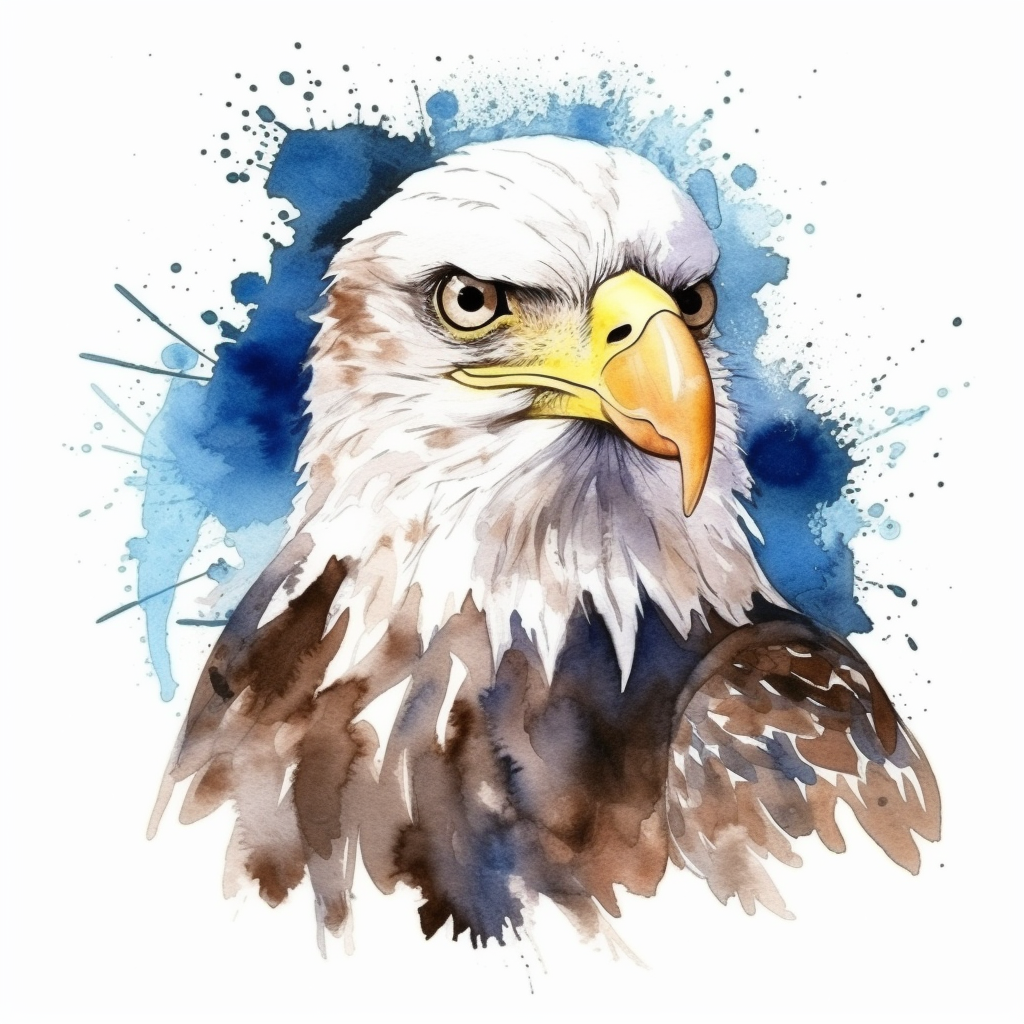 watercolor bald eagle clipart - watercolor clipart - watercolor bird ...