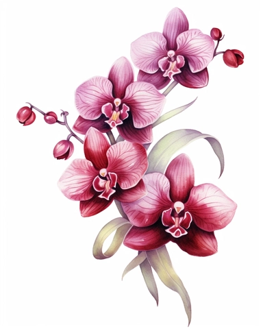 In the midst of your design journey, it's time to create eye-catching orchid clipart that will add a touch of sophistication to the corners of invitations. Your task is to develop a versatile orchid clipart design, isolated on a clear white background. Consider the lines, shapes, and intricate details that make orchids unique. Embrace your artistic style, whether it's whimsical, realistic, or minimalist, and create a set of clipart elements that capture the essence of these enchanting flowers. S