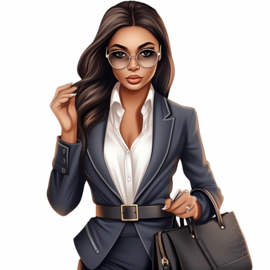 Boss Lady PNG Female Entrepreneur Clipart POD Scrapbook Planners Business Women Clipart, beauty therapist, make up artist, lash artist, illustration, realistic