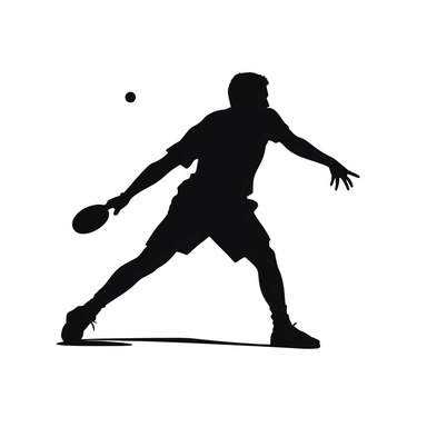 vector graphic of pickleball, sport, silhouette, black graphic, clipart, black and white, svg, white background