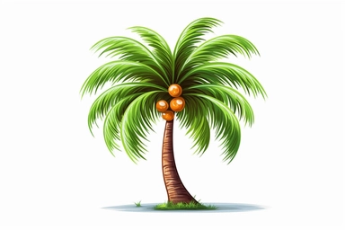 Beautiful coconut tree clipart, vector illustration, HD, no text, no watermark