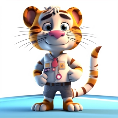 clipart cartoon strong tiger with a cute face hugs a mouse, action, full body, soft outlines, volumetric light, globe in background