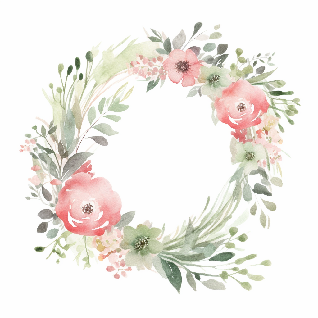 Graceful Baptism Watercolor Clipart - Soft Pink and Sage Green Floral ...