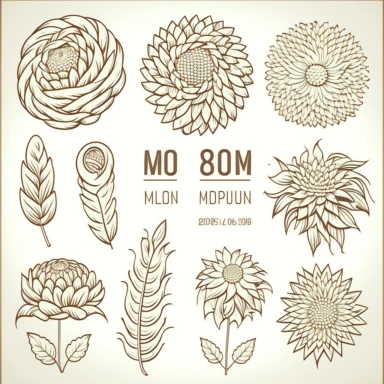 mums icon clipart set, vector, contour, isolated white background, 8k,