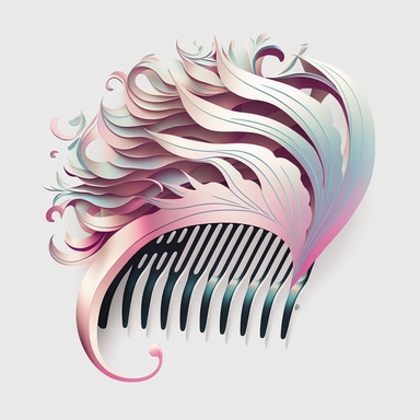One pretty spa hair comb clipart, vector illustration, white background, hd