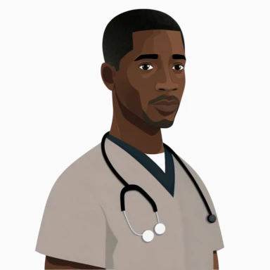 clipart black male nurse. white background