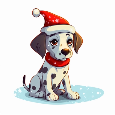 cartoon clipart dog christmas